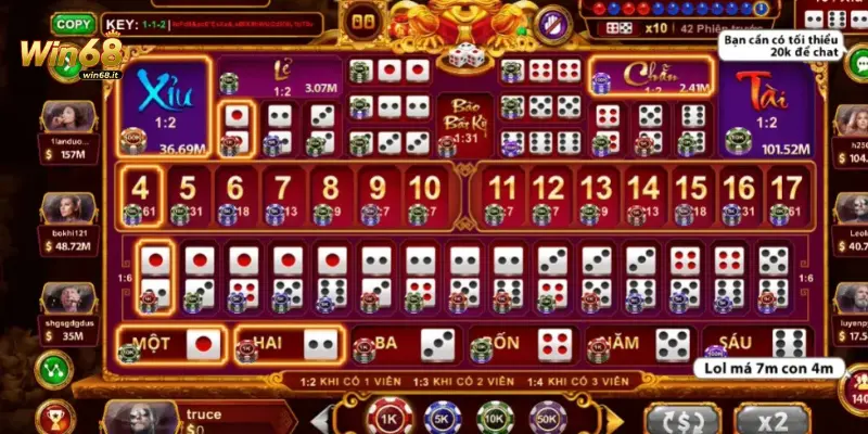 Chi tiết các bước chơi game Sicbo Tài Phú tại Win68